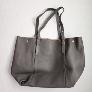 ANN TAYLOR grey leather tote bag